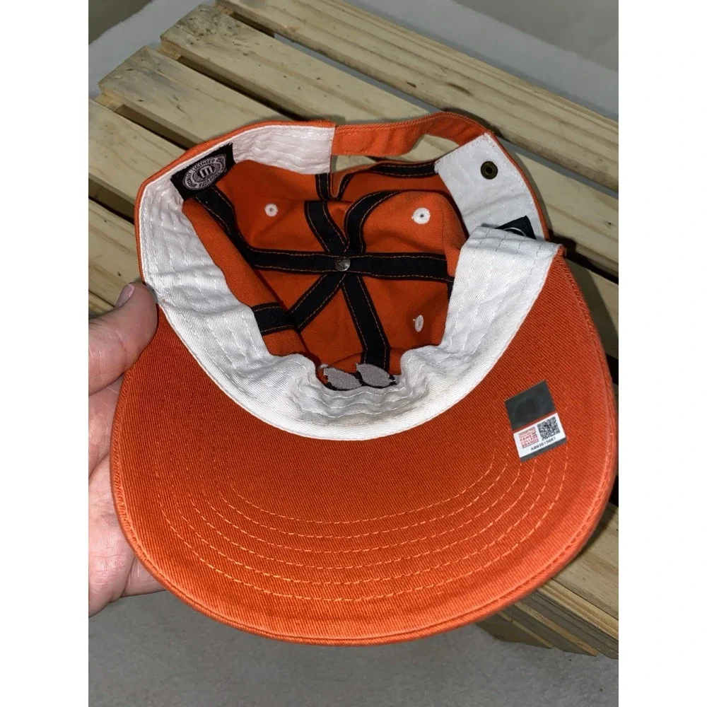 Clemson '47 Clean Up Baseball Cap Hat Strap Back Shows Wear Orange White Paw